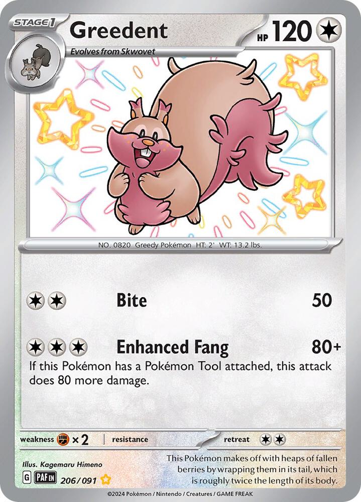 Greedent - 206/091 - SV: Paldean Fates