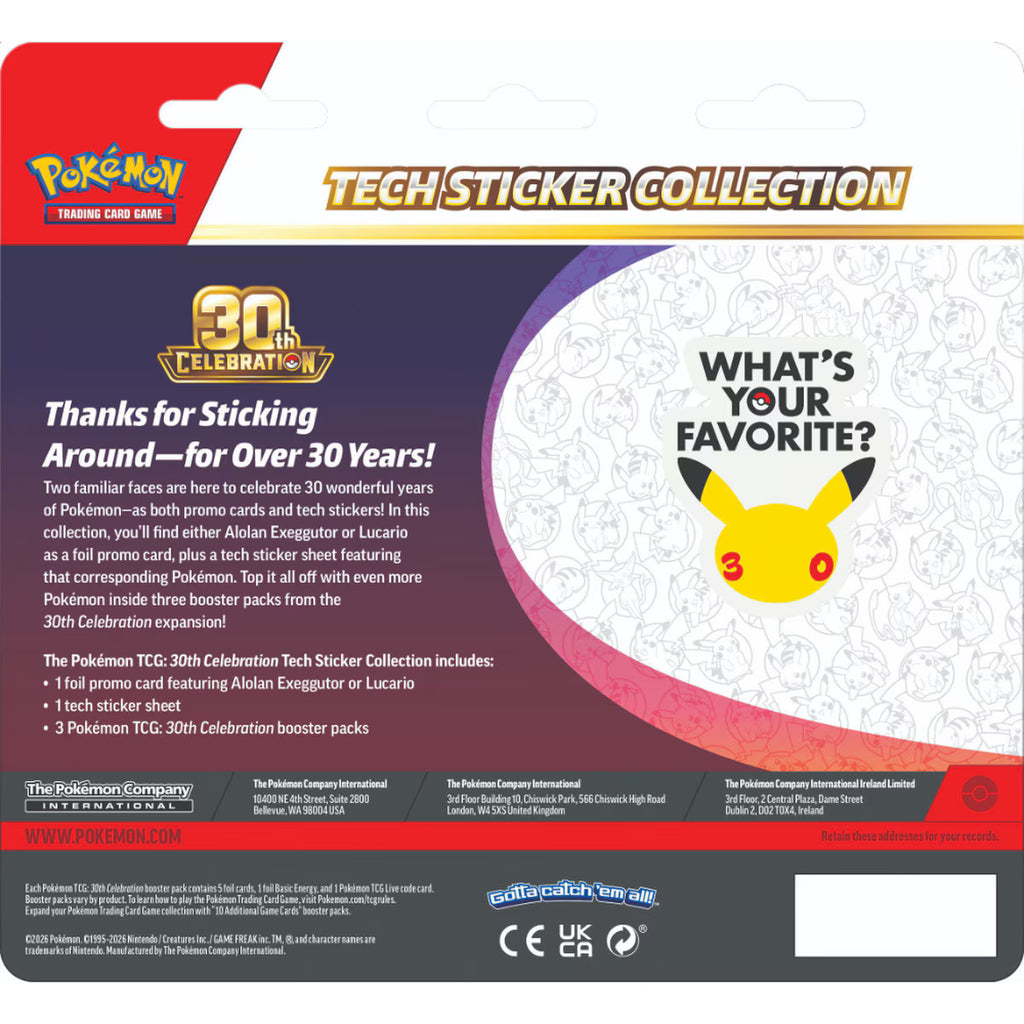 Pokémon TCG 30th Celebration - Tech Sticker Collection