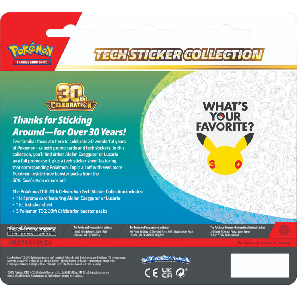 Pokémon TCG 30th Celebration - Tech Sticker Collection
