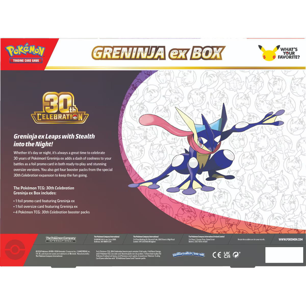 Pokémon TCG 30th Celebration - ex Box (Greninja)