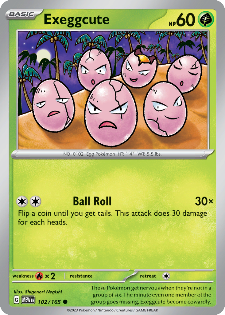 Exeggcute - 102/165 -SV: Scarlet & Violet 151 (MEW) (Reverse Holo)