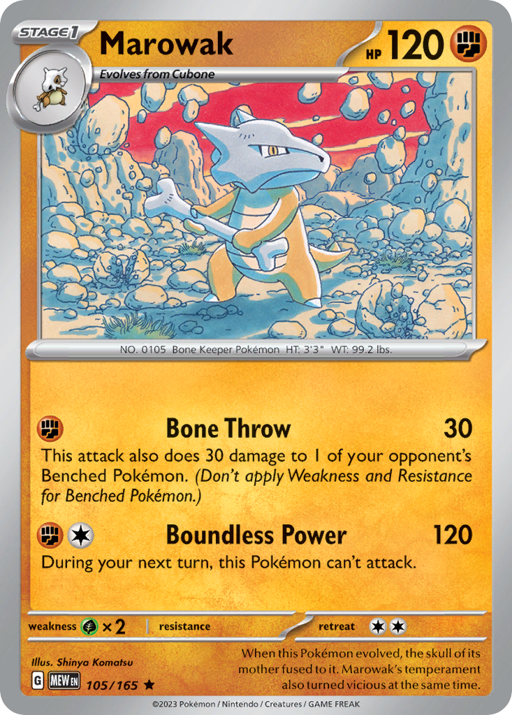 Marowak - 105/165 -SV: Scarlet & Violet 151 (MEW) (Holo)