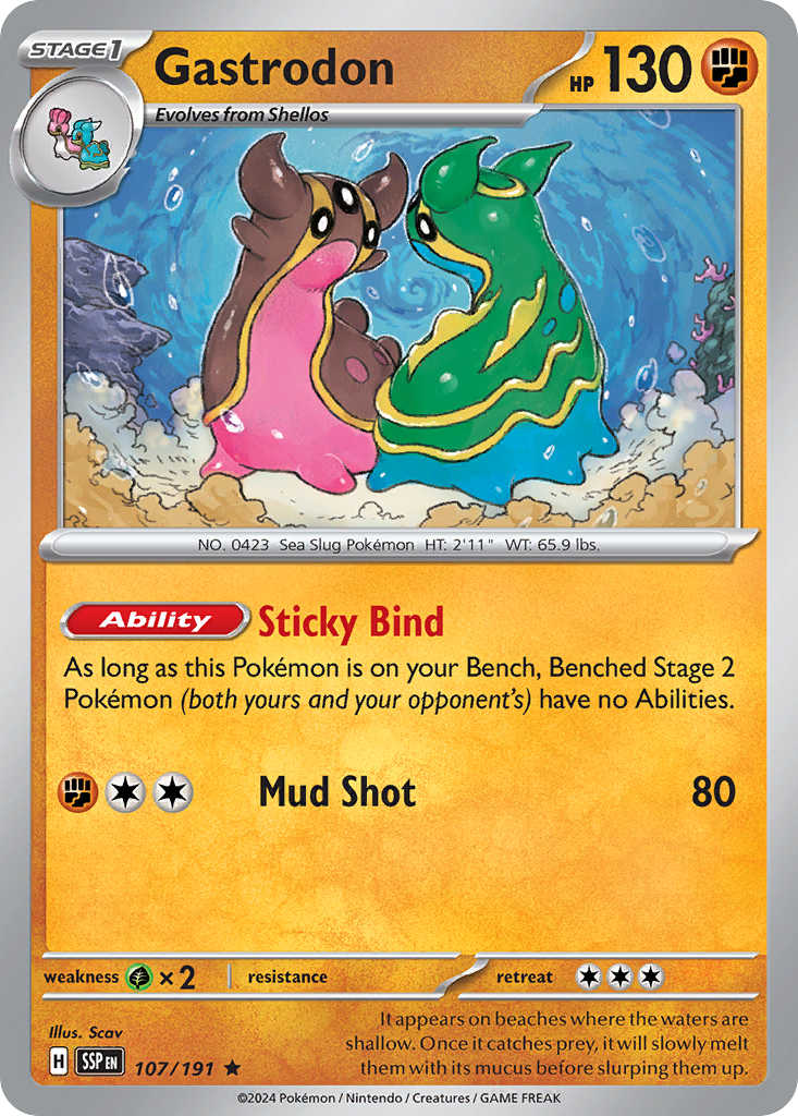 Gastrodon- 107/191 - Surging Sparks (Holo)