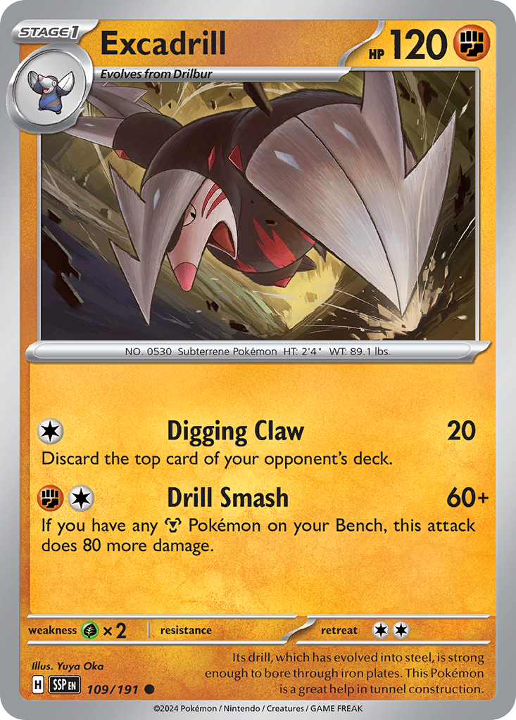 Excadrill- 109/191 - Surging Sparks (Reverse Holo)
