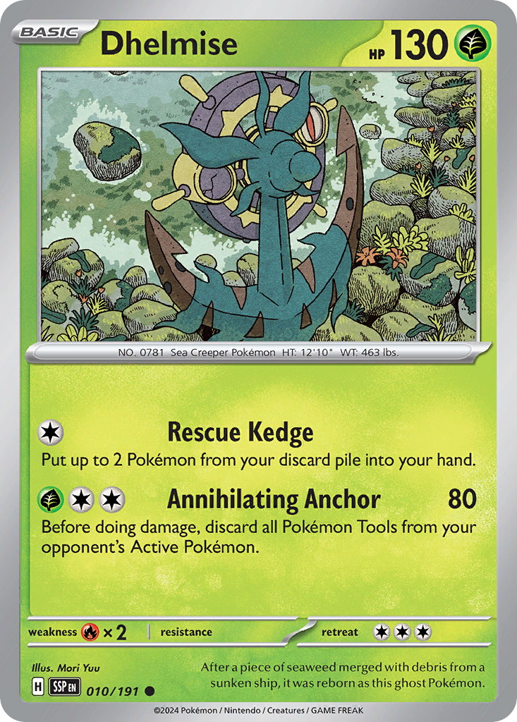 Dhelmise- 010/191 - Surging Sparks (Reverse Holo)