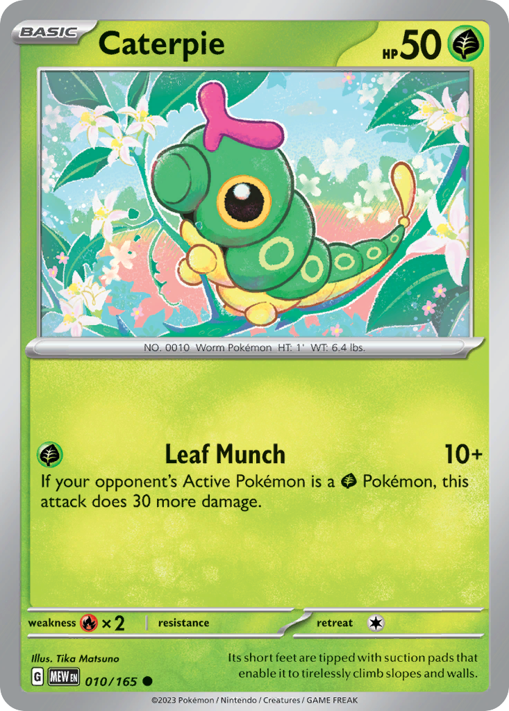 Caterpie - 010/165 -SV: Scarlet & Violet 151 (MEW) (Reverse Holo)