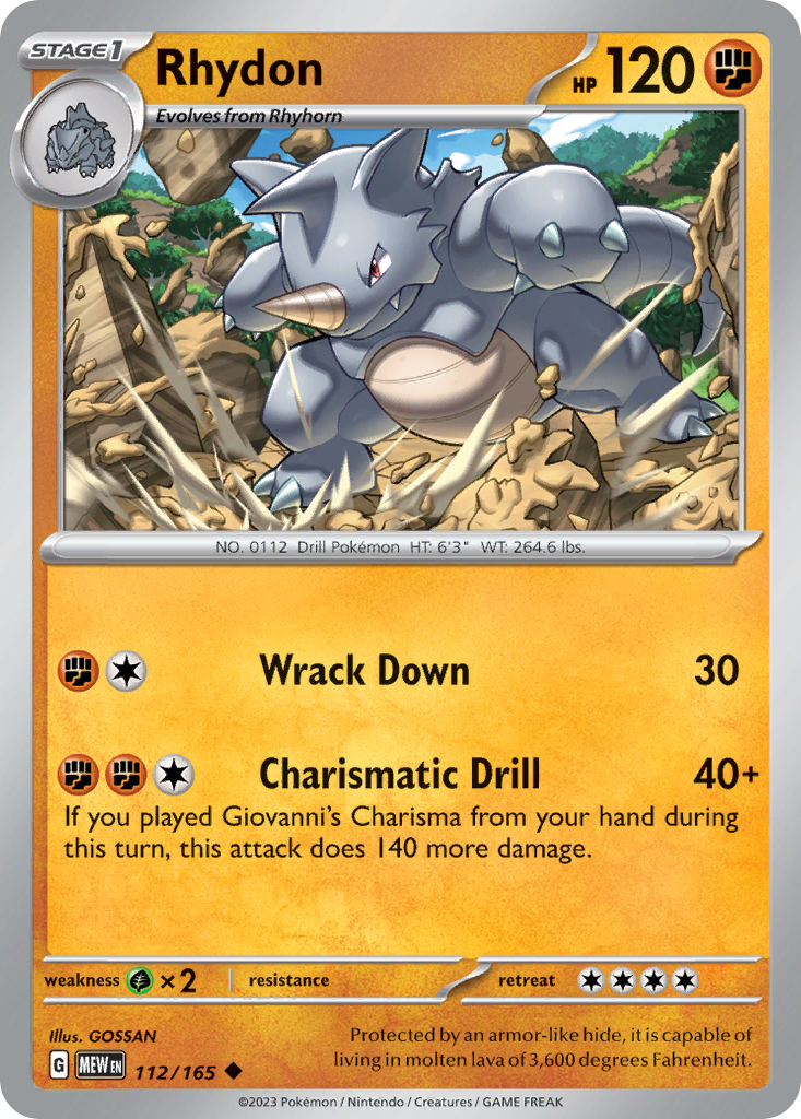 Rhydon - 112/165 -SV: Scarlet & Violet 151 (MEW)