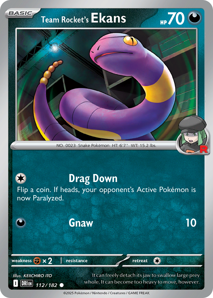 Team Rocket's Ekans - 112/182 - Destined Rivals (Reverse Holo)