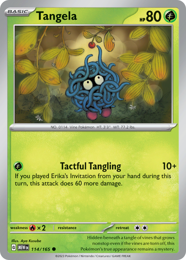 Tangela - 114/165 -SV: Scarlet & Violet 151 (MEW) (Reverse Holo)
