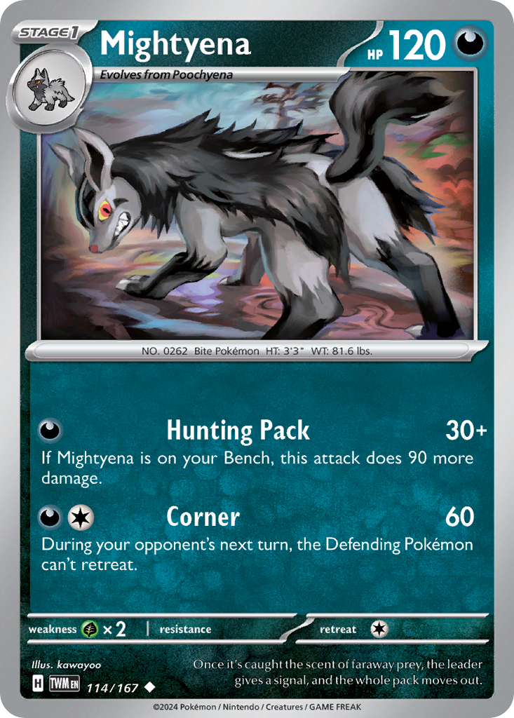 Mightyena - 114/167 - Twilight Masquerade (Reverse Holo)
