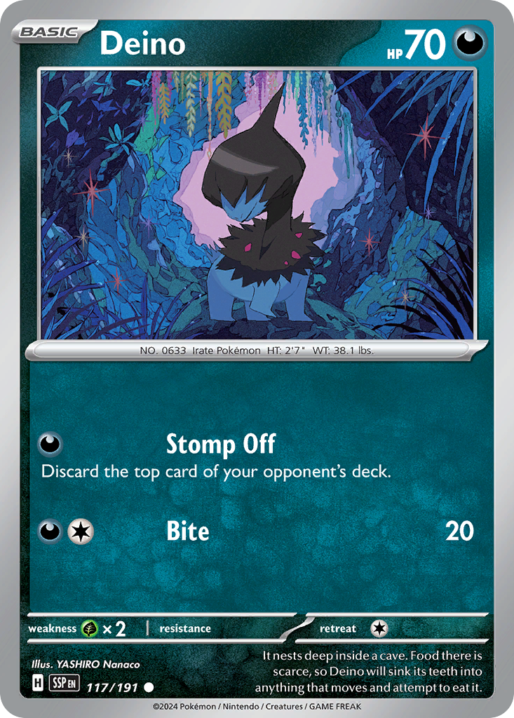 Deino- 117/191 - Surging Sparks (Reverse Holo)
