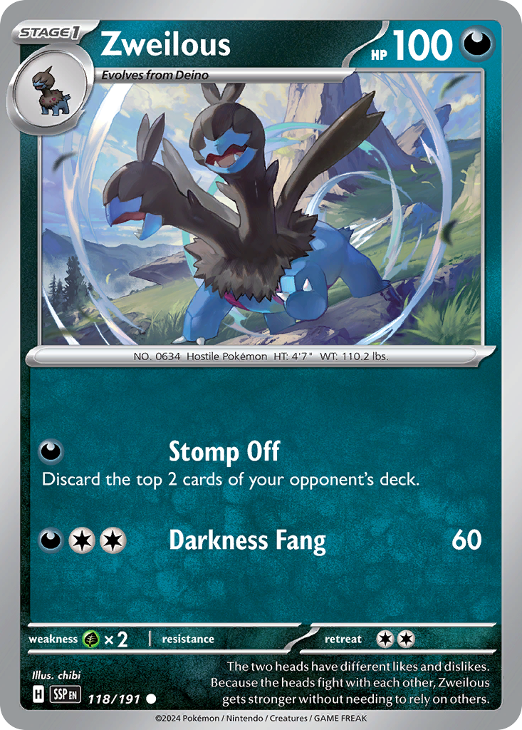 Zweilous- 118/191 - Surging Sparks (Reverse Holo)