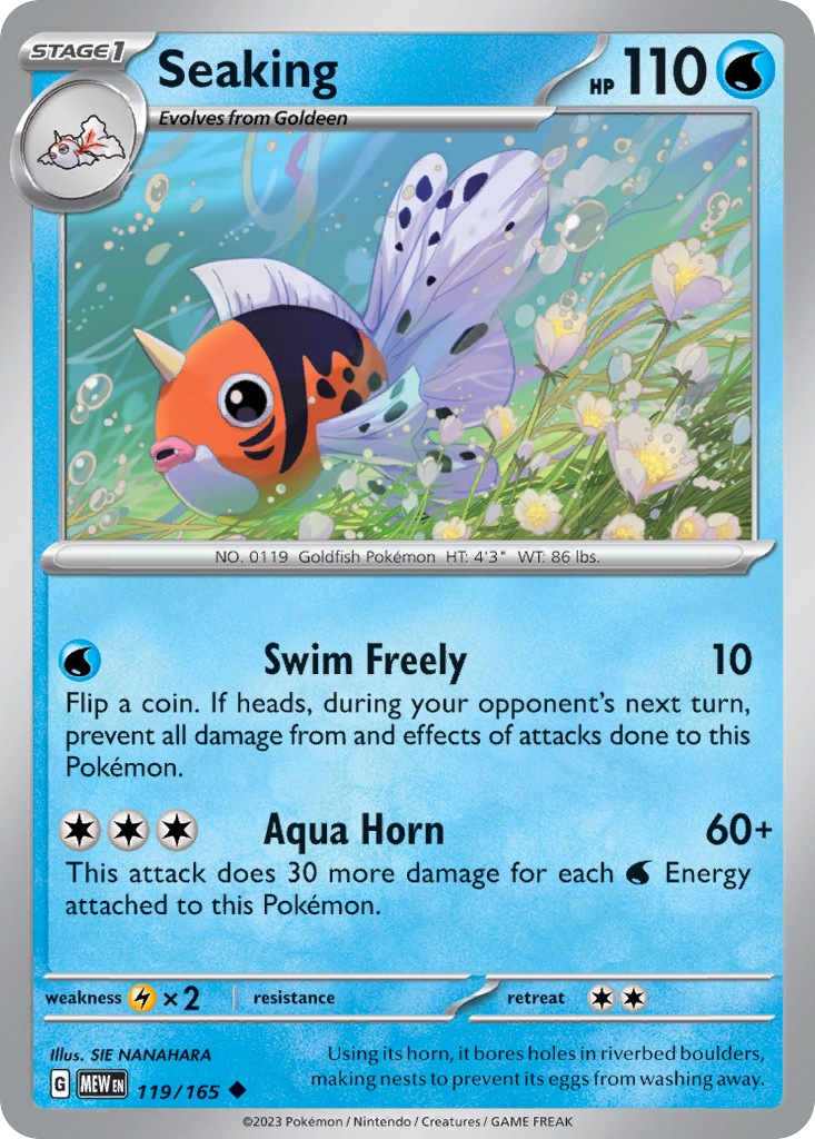 Seaking - 119/165 -SV: Scarlet & Violet 151 (MEW) (Reverse Holo)