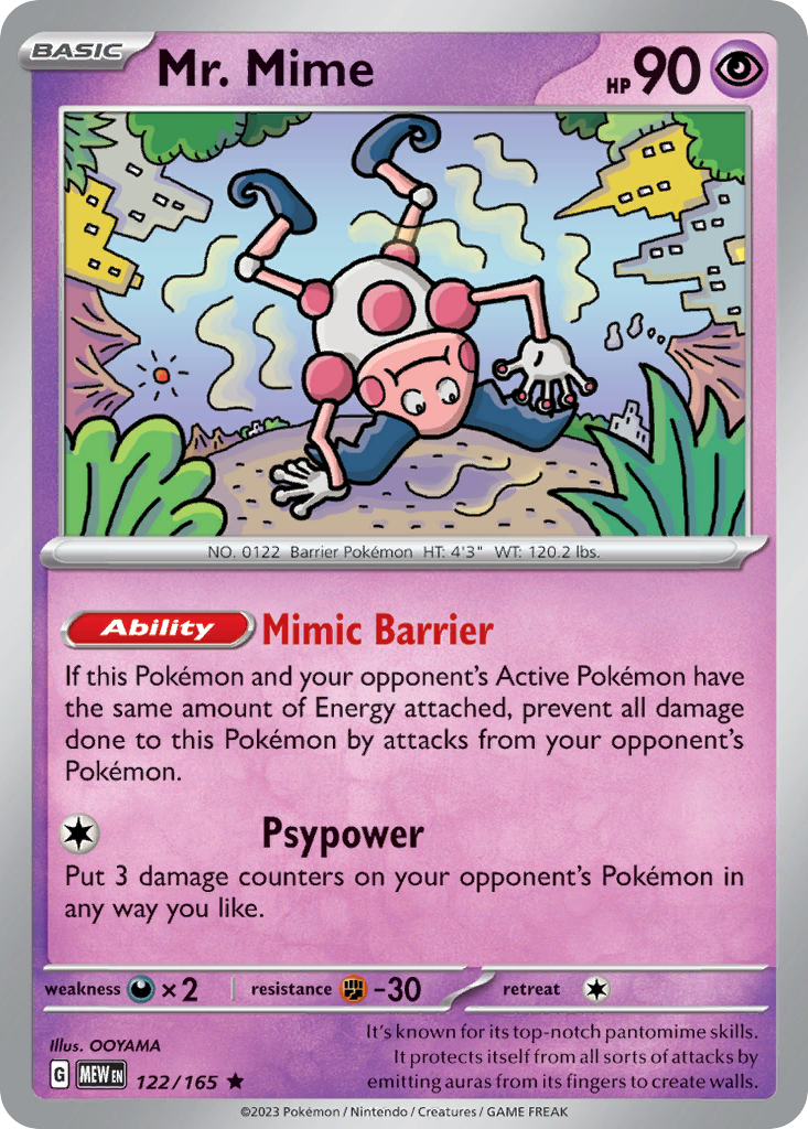Mr. Mime - 122/165 -SV: Scarlet & Violet 151 (MEW) (Holo)