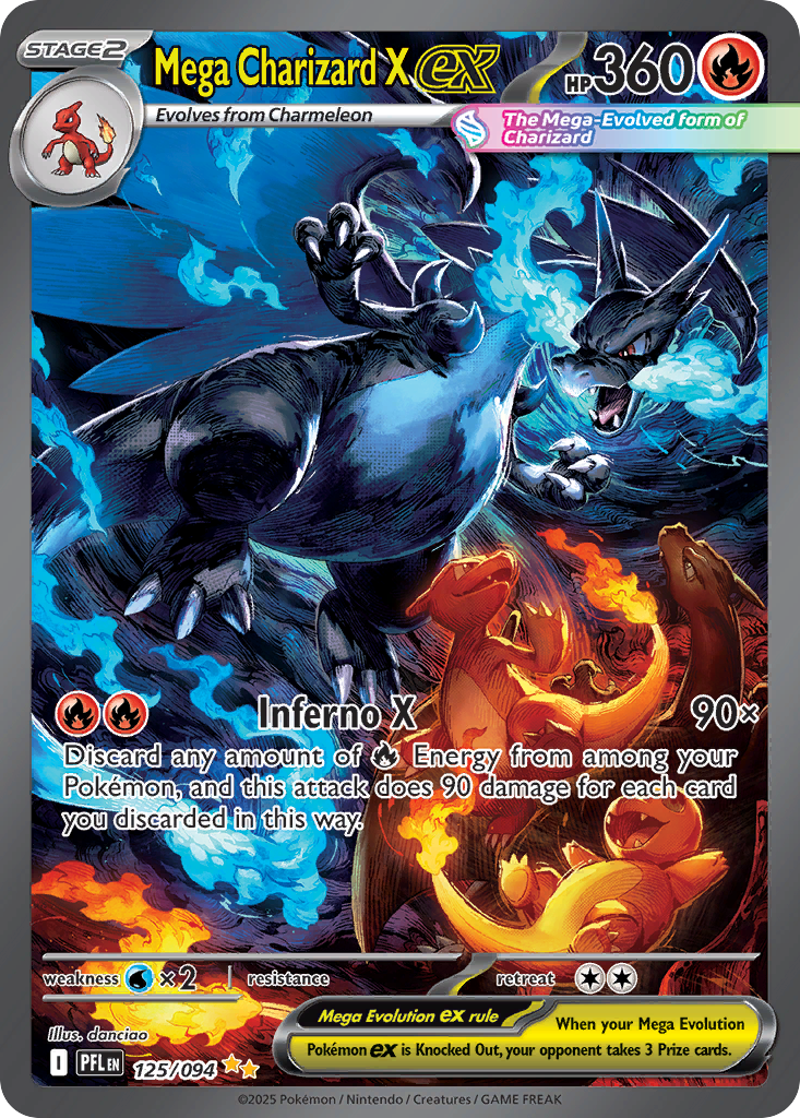 Mega Charizard X ex - 125/094 - Phantasmal Flames (PFL)