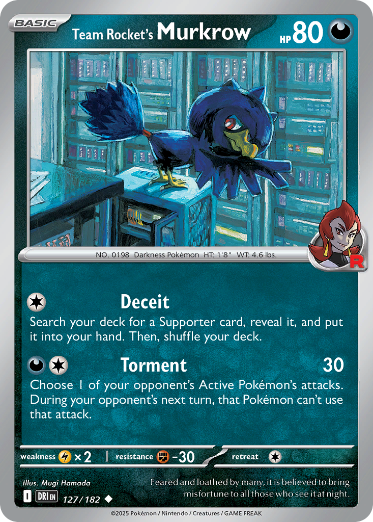 Team Rocket's Murkrow - 127/182 - Destined Rivals (Reverse Holo)