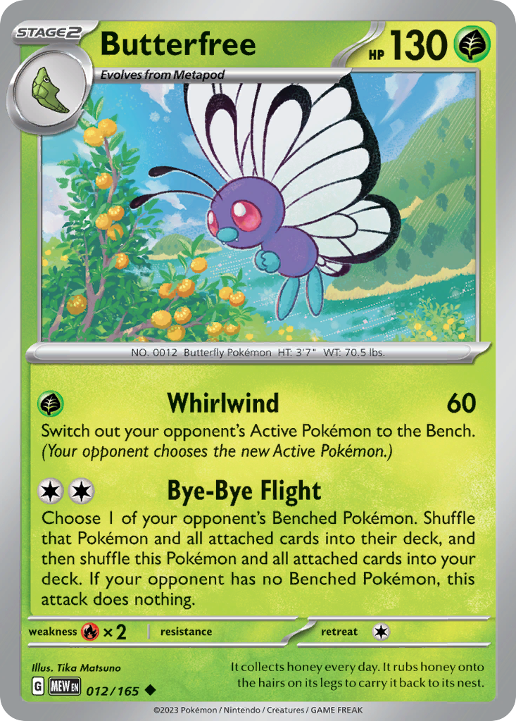 Butterfree - 012/165 -SV: Scarlet & Violet 151 (MEW) (Reverse Holo)