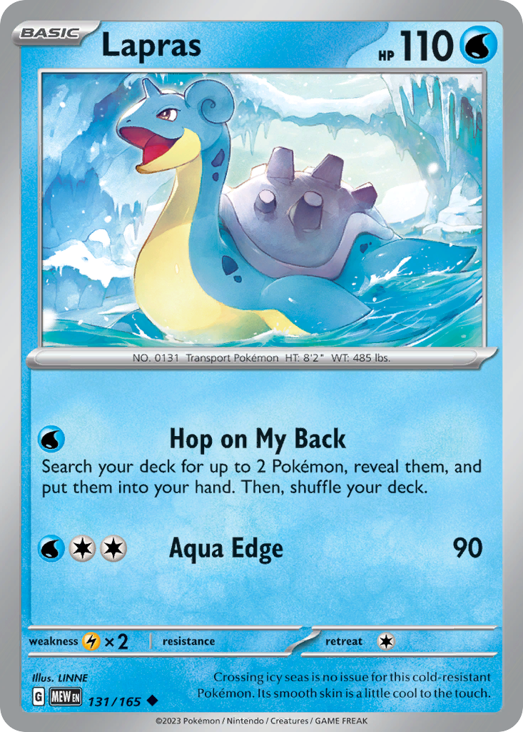 Lapras - 131/165 -SV: Scarlet & Violet 151 (MEW) (Reverse Holo)