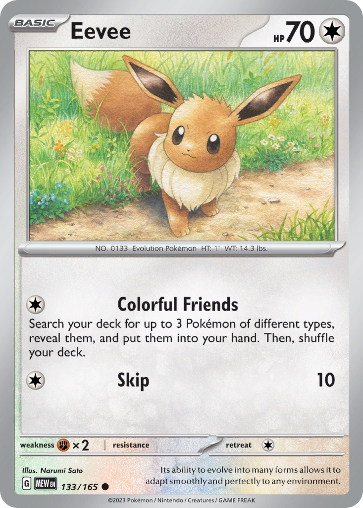 Eevee - 133/165 -SV: Scarlet & Violet 151 (MEW) (Reverse Holo)