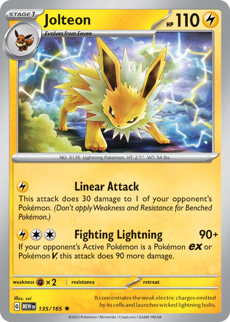 Jolteon - 135/165 -SV: Scarlet & Violet 151 (MEW) (Holo)