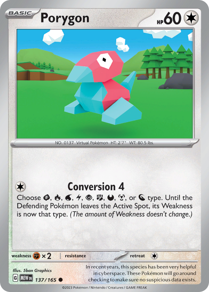 Porygon - 137/165 -SV: Scarlet & Violet 151 (MEW) (Reverse Holo)