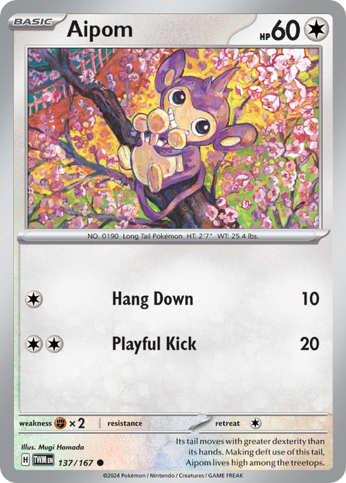 Aipom - 137/167 - Twilight Masquerade (Reverse Holo)