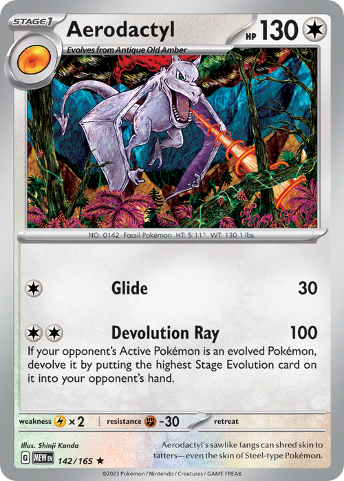 Aerodactyl - 142/165 -SV: Scarlet & Violet 151 (MEW) (Reverse Holo)