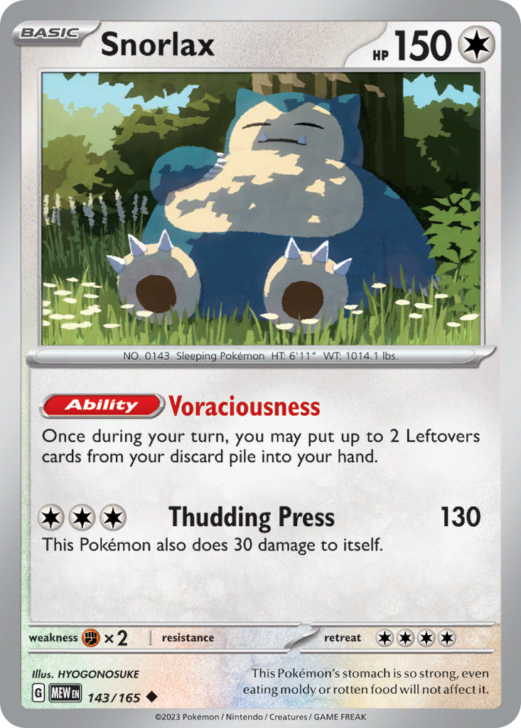 Snorlax - 143/165 -SV: Scarlet & Violet 151 (MEW)