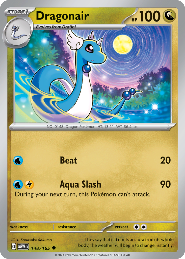 Dragonair - 148/165 -SV: Scarlet & Violet 151 (MEW) (Reverse Holo)