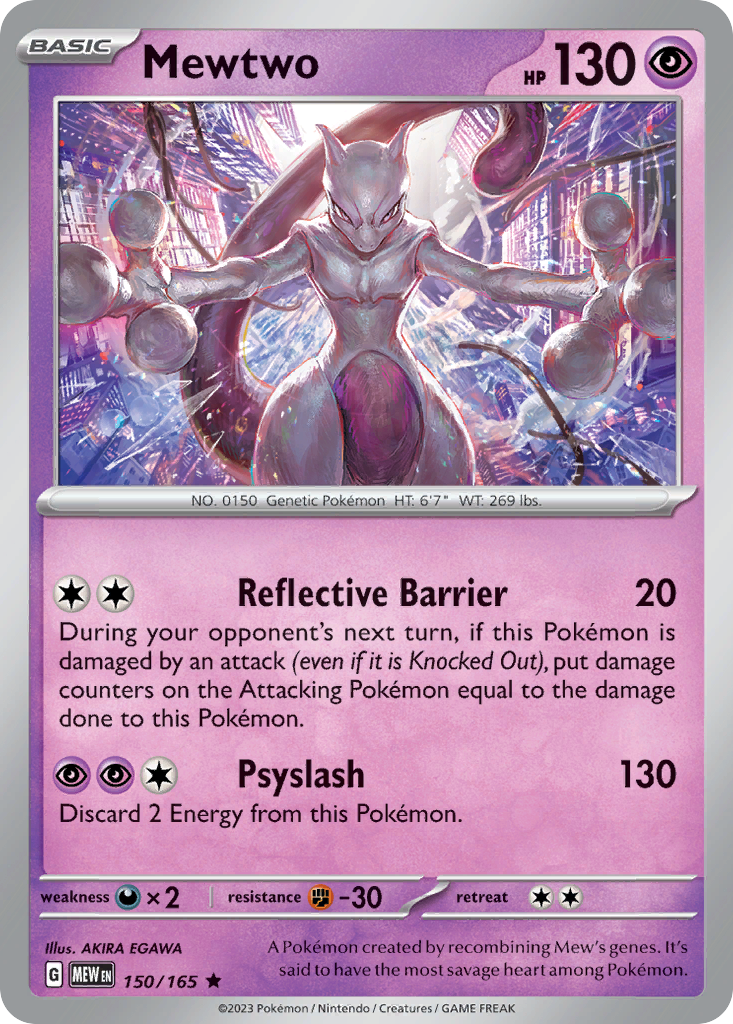 Mewtwo - 150/165 -SV: Scarlet & Violet 151 (MEW) (Reverse Holo)