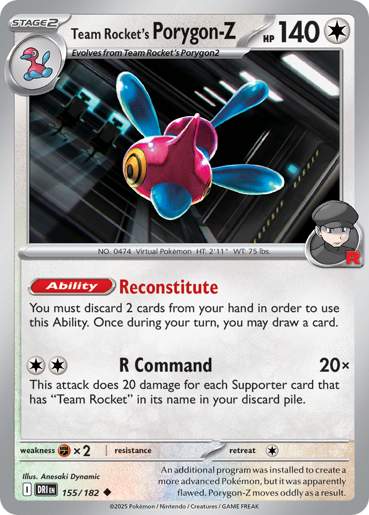 Team Rocket's Porygon Z - 155/182 - Destined Rivals (Reverse Holo)