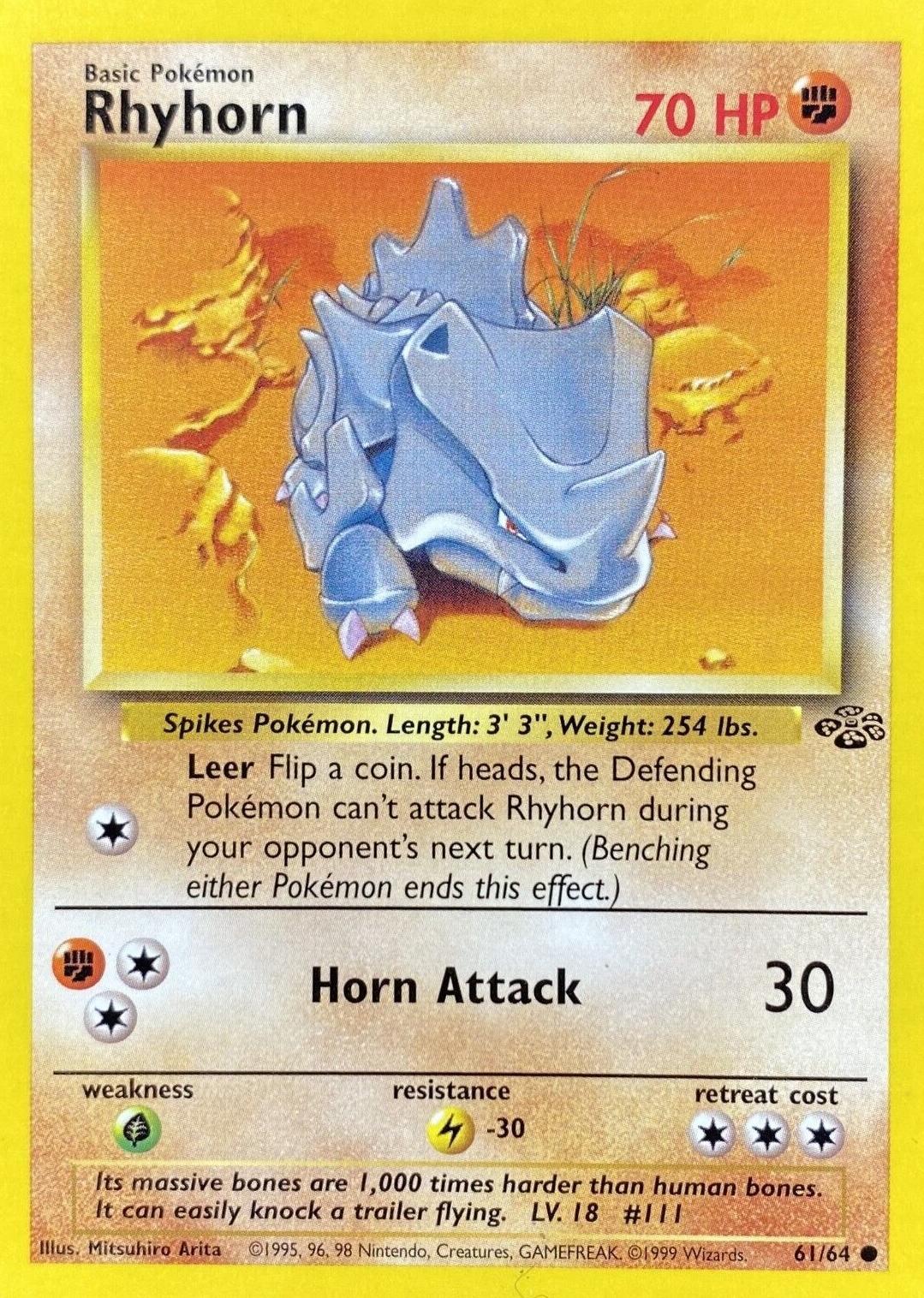 Rhyhorn - 61/64 - Jungle (base2) (Non-Holo)
