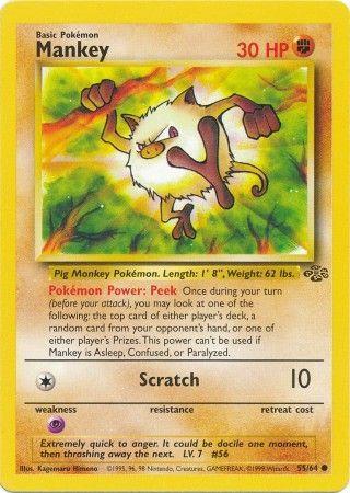 Mankey - 55/64 - Jungle (base2) (Damaged)