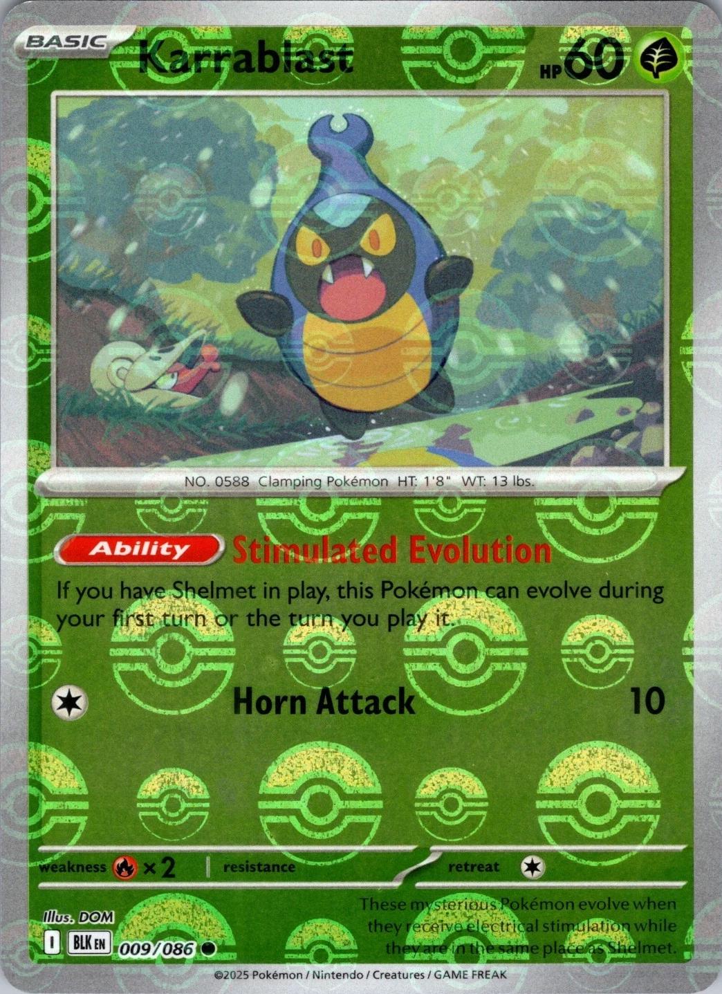 Karrablast - 009/086 - Black Bolt (Poke Ball Pattern)
