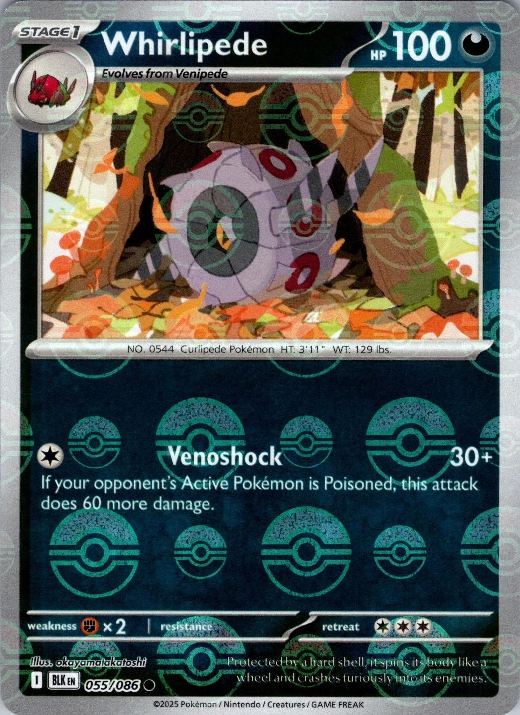 Whirlipede (Poke Ball Pattern) - 055/086 - SV: Black Bolt (BLK)