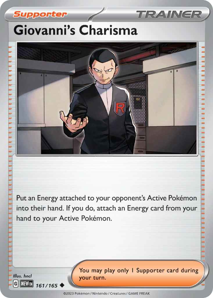 Giovanni's Charisma - 161/165 -SV: Scarlet & Violet 151 (MEW) (Reverse Holo)