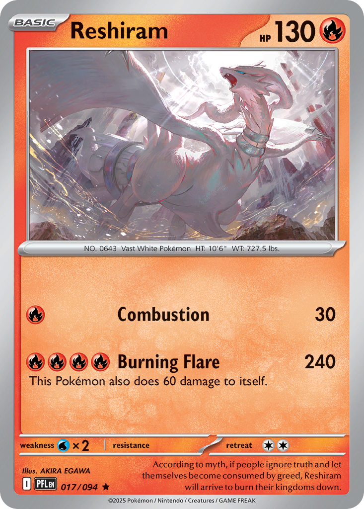 Reshiram- 017/094 - Phantasmal Flames (Reverse Holo)