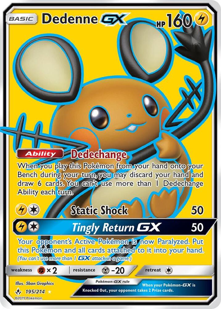 Dedenne GX - 195/214 - SM - Unbroken Bonds