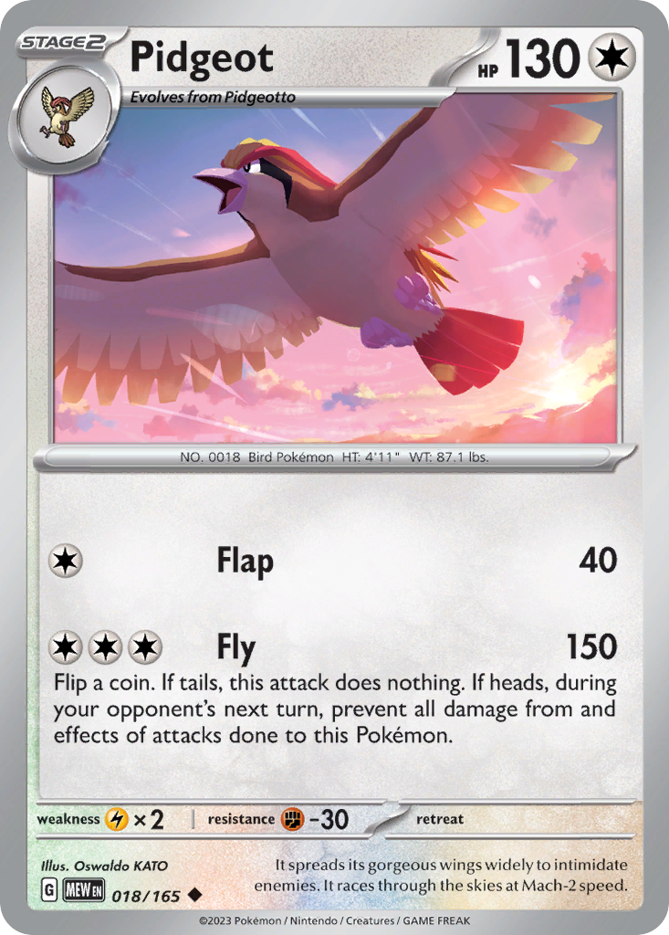 Pidgeot - 018/165 -SV: Scarlet & Violet 151 (MEW)