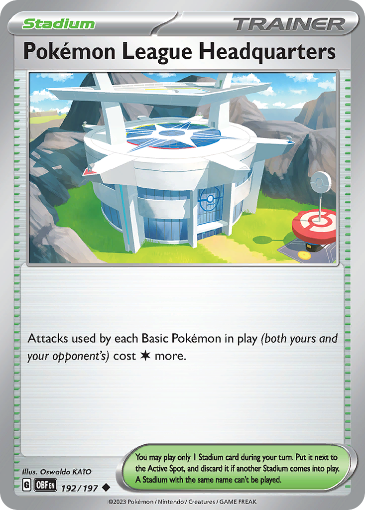 Pokemon League Headquarters - 192/197 - Obsidian Flames (Reverse Holo)