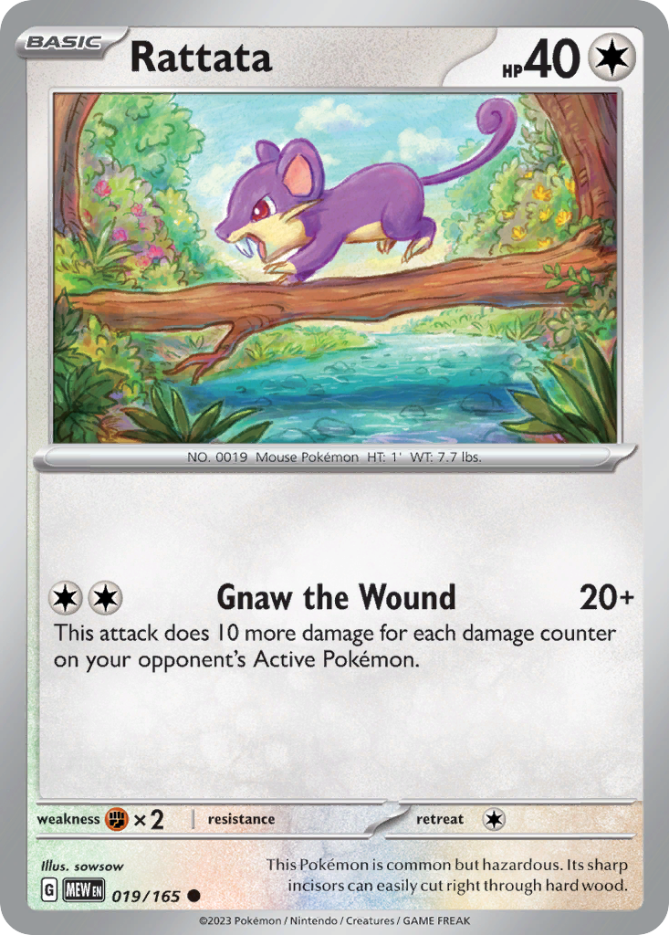 Rattata - 019/165 -SV: Scarlet & Violet 151 (MEW) (Reverse Holo)