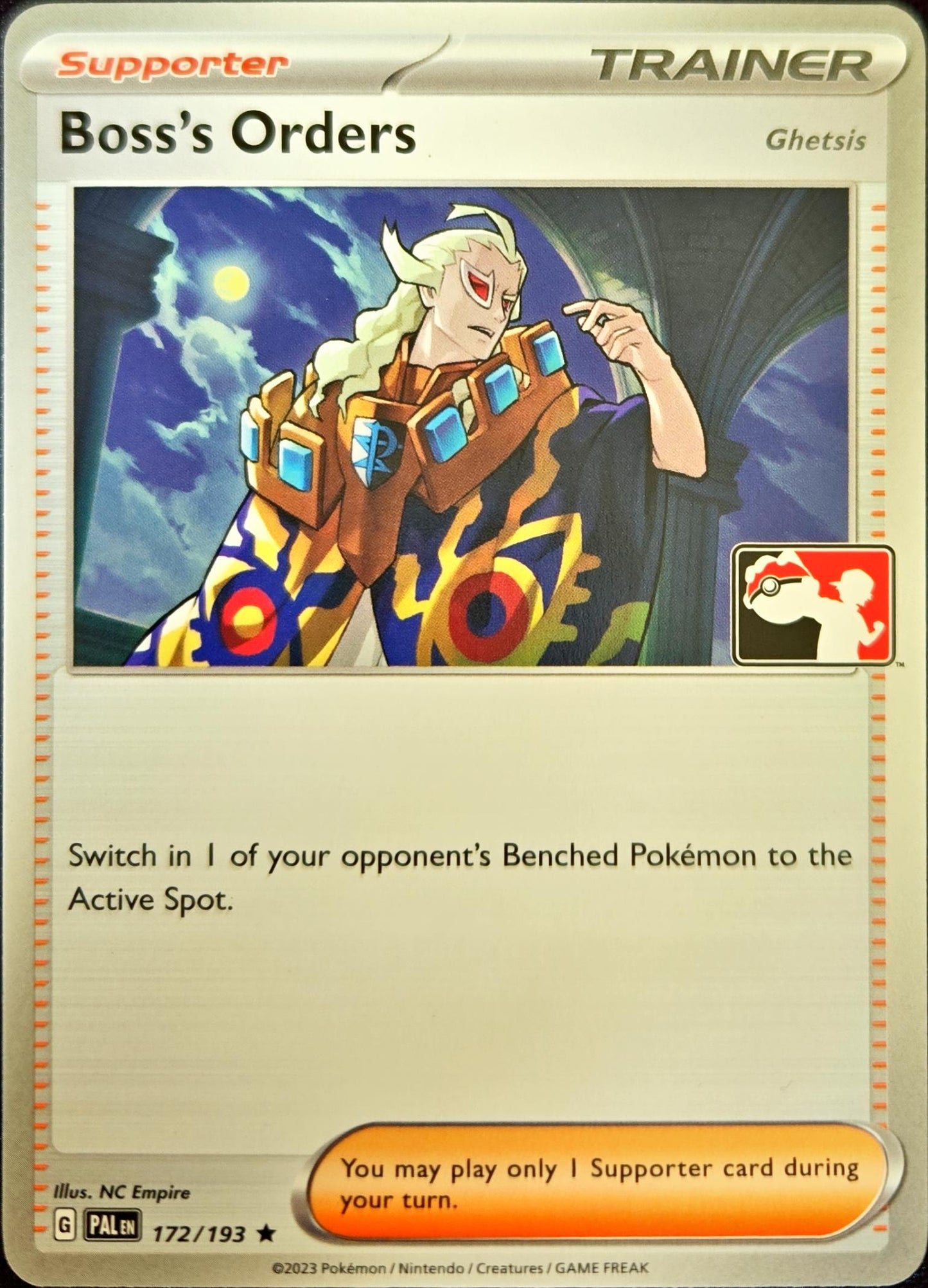 Supporter: Boss's Orders Ghetsis League Stamp Holo