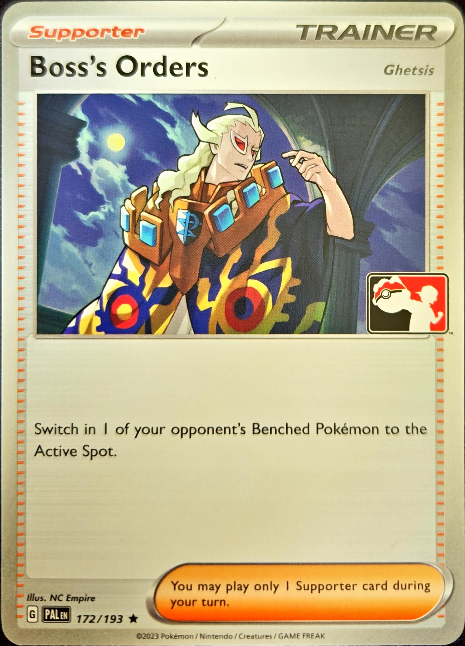 Supporter: Boss's Orders Ghetsis League Stamp Holo