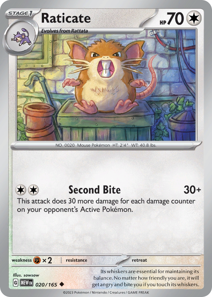 Raticate - 020/165 -SV: Scarlet & Violet 151 (MEW)