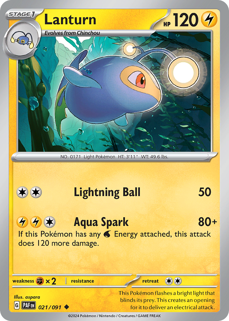 Lanturn - 021/091 - Paldean Fates (Reverse Holo)