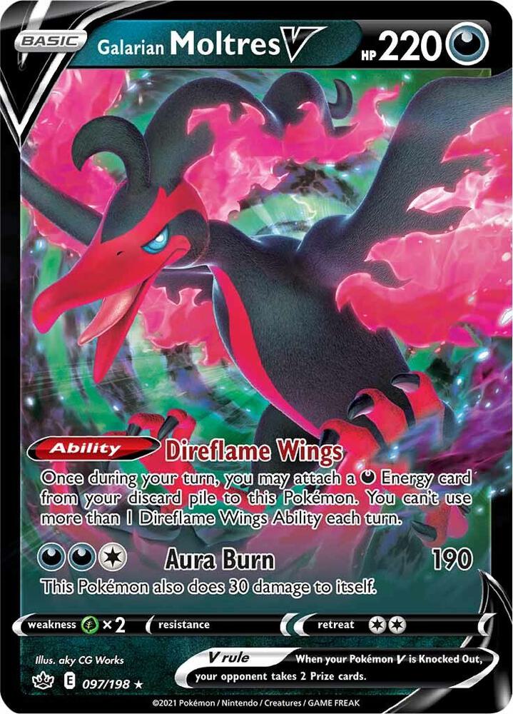 Galarian Moltres V - 097/198 - Chilling Reign
