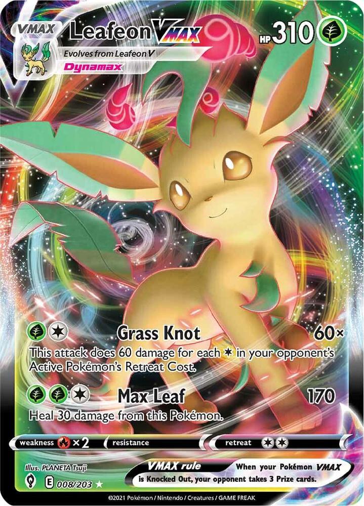 Leafeon VMAX - 008/203 - SWSH07: Evolving Skies