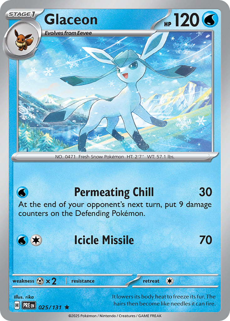 Glaceon - 025/131 - Prismatic Evolutions (Reverse Holo)