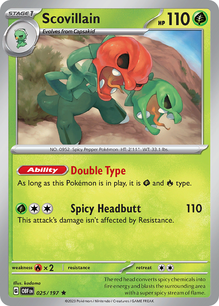 Scovillain - 025/197 - Obsidian Flames (Holo)