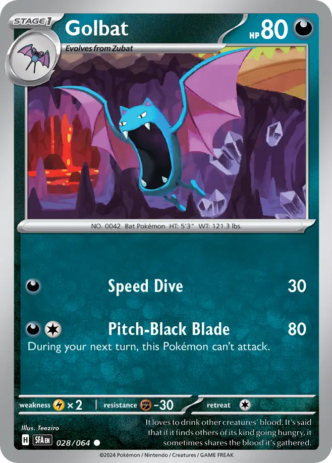Golbat - 028/064 - Shrouded Fable (Reverse Holo)